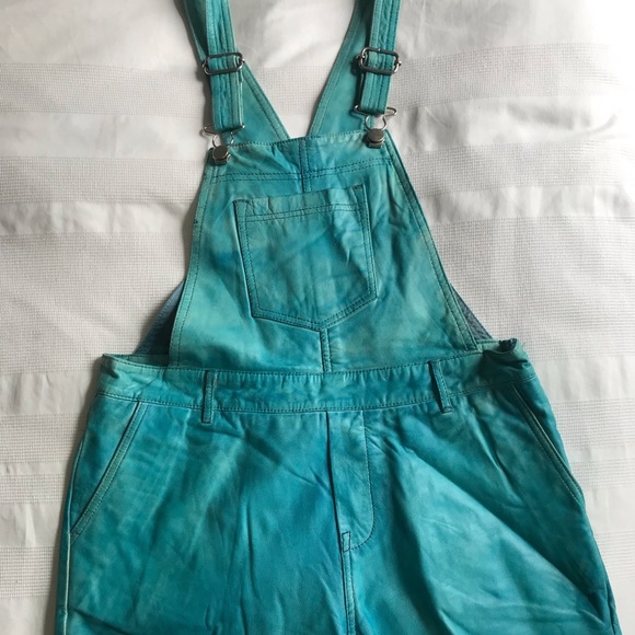 Leather short overalls - Picture 1 of 5